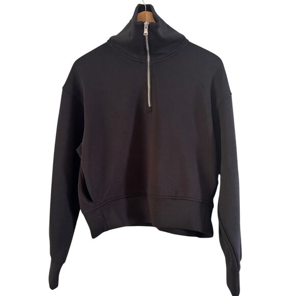 Old Navy Active Black Bounce Fleece 1/4 Zip Cropped Pullover Sweatshirt Size XS - Picture 2 of 7
